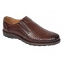 Pantofi barbati casual perforati din piele naturala Bleumarin - GKR506BLUE